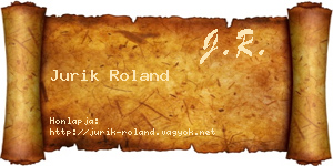 Jurik Roland névjegykártya